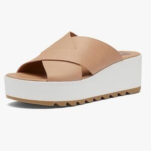 SOREL Cameron Leather Flatform Mule Slides Size 9.5